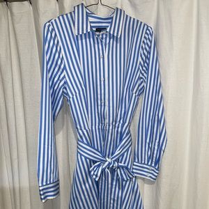 talbots long sleeved striped dress